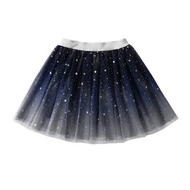 DXTON Vestidos de tutú para niños y niñas, falda de tul con flores arcoíris, Dksk4989blue, 3 Años