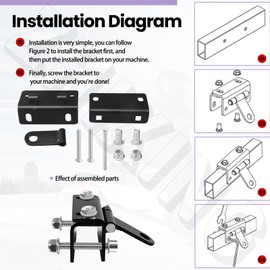 Universal Snowmobile Bumper Hitch Kit - Adjustable Heavy-Duty Steel Sled Trailer Towing Hook Kit Compatible with Po-laris, Ski-Doo, Ya-Maha, Arctic Cat Tongue Type Snowmobile and More