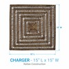 Split P Rattan Square Brown Rustic Charger Set of 4