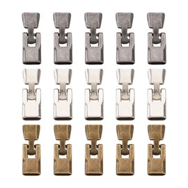 PandaHall 15 Sets 3 Colors Alloy Flat Buckle Clasp Cord End Cap Connector for Leather Bracelet Jewelry Making