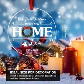 New Home Ornament 2024 – Perfect House Warming Gifts New Home, Couple & Family Christmas Decor, First Home Presents for Women, Men, New Home Gift Ideas, First Christmas in My New Home Ornament 2024