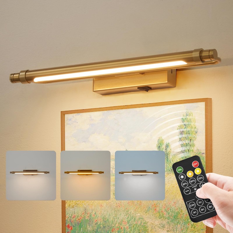 ZitoStory Gold Portrait Art Light Battery Operated Picture Light with