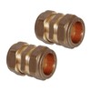 Pipestation® 15mm Brass Compression Straight Pipe Connectors for Copper Pipe