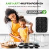 NutriChef Set of 2 Muffin Baking Moulds for 24 Muffins,