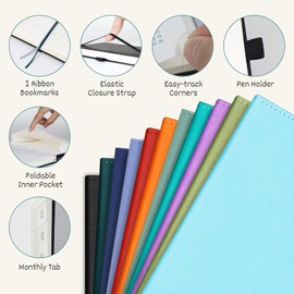 BEZEND A5 Diary 2025-2026 Week to View Academic Year 18 Month runs Jul'25 - Dec'26, Vertical Weekly Planner with Hourly Time Slots & Monthly Tabs, Leather Hardback, Turquoise