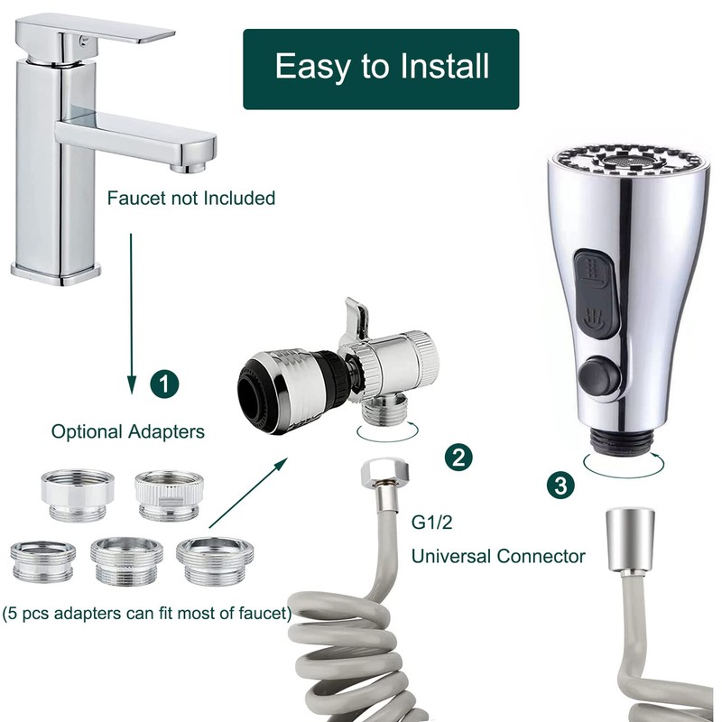 Kitchen Faucet Hose Attachment, Sink Sprayer Attachment with Sprayer Replacement