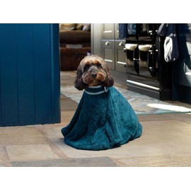 Lucky Paws® UK Dog Drying Bag - Luxurious Dog Towel Bag – Super Absorbent & Soft Dog Towels - Alternative for Dog Towelling Drying Coat - Dog Drying Towels - Perfect for Dog Grooming (S, Teal)