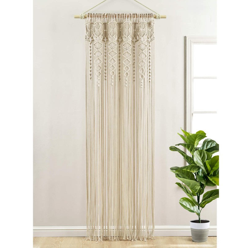 Lush Decor Boho Macrame Textured Cotton Window Curtain Panel Single