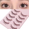 GRTUFOBA 5 Pairs False Eyelashes for Upper Eyelashes, Natural, Black
