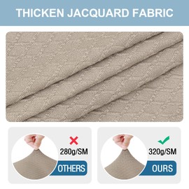 Smiry - Juego de 4 fundas elásticas de asiento jacquard para sillas de comedor, extraíbles y lavables, sin fundas traseras, color gris pardo