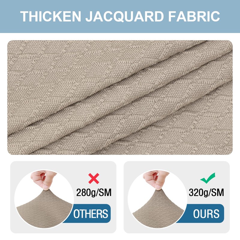 Smiry - Juego de 4 fundas elásticas de asiento jacquard