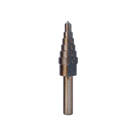 Ti Coated HSS Step Drill Bit Set for Wood Plastic Steel Large Hex Shank ACone Drill Hole Cutter Bit Set Includes Protective Aluminum Case