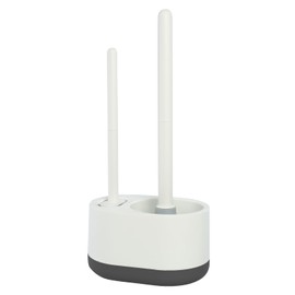 ADNIKIA Silicone Toilet Brush Plunger Set, 2 in 1Toilet Bowl Brush and Holder Plunger Set, Plunger Toilet Brush Combo, Bathroom Toilet Brush, Toilet Brush Set, Toilet Scrubber and Plunger Set, Black