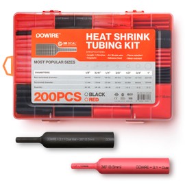 Dowire Heat Shrink Tubing Kit - 3:1 Ratio - Adhesive Lined - Wire Shrink Wrap Tubing - Waterproof Marine Grade Shrink Tube - 200 PCS - Black, Red