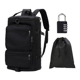 Geelragaly Gym Bag Men Women shoe compartment wetpocket 30L Suitable sports,fitness,short distance travelshoe cover password lock kit,black