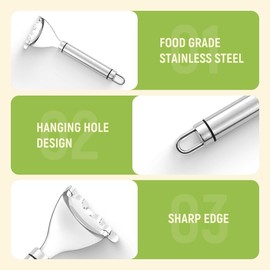 Silver Fast Corn Cob Separator, Corn Peeler from Corn on The Cob Efficient Corn Cob Separator, Stainless Steel Multifunctional Kitchen Grips Corn Planer for Cooked or Fresh Cob Cutter kernels