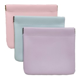 ALUXY Pocket Cosmetic Bag,Pocket Cosmetic Bag Squeeze,Pocket Cosmetic Bag Waterproof Leather No Zipper Self-Closing Portable Travel Makeup Pouch (O-1)