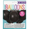 Jet Black Latex Balloons, 12" (10-Pack) - Premium-Quality & Vibrant