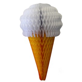 20 Inch Honeycomb Ice Cream Decoration, White (1 Piece)