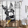 Famiffty Funny Donkey Farmhouse Shower Curtain 72Wx72L Inch Rustic Western
