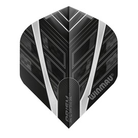 WINMAU Prism Alpha Black & Grey Extra Thick Dart Flights - 1 Set per Pack (3 Flights Total)