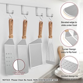 Joyfair 19Pcs Griddle Accessories Kit, Flat Top Grill BBQ Turners with Melting Domes, For Outdoor Camping Teppanyaki, Include Basting Cover, Burger Press, Stainless Steel Spatulas, Scarpers, Carry Bag