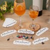 BENECREAT 60 Pcs Paper Wine Glass Charm Holder, White Wine
