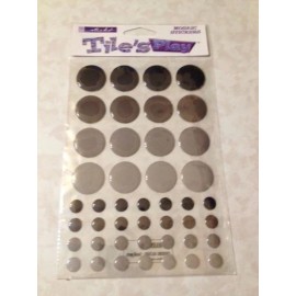 EK Success Sticko STICKO TILE'S PLAY MOSAIC STICKERS BLACK GRAY CIRCLES PLASTIC BLACK GRAY CIRCLE