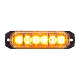 United Pacific 39161 Multi-Purpose Warning Light, 6 High Power LED "Competition Series" Slim Warning Light, Amber