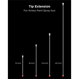 InoKraft Airless Sprayer Tip Extension 24 Inch Airless Paint Sprayer Spray Gun Tip Extension Pole Rod, Extension Rod for Airless Painting Spray Gun, Universal Replacement Tool, Silver