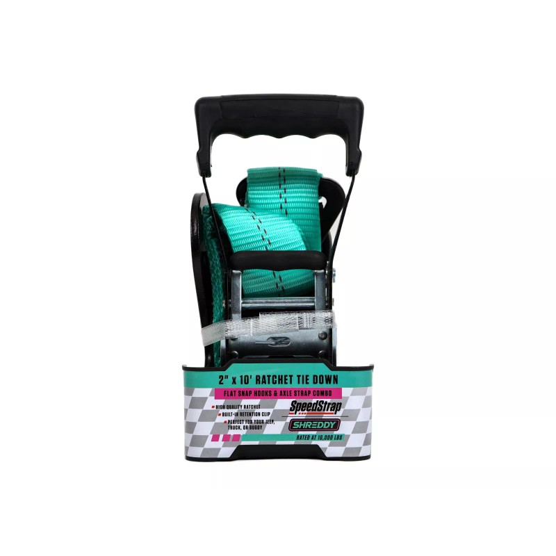 SpeedStrap Shreddy Teal 2"x10' Ratchet Tie-Down W/ Swivel Hook and