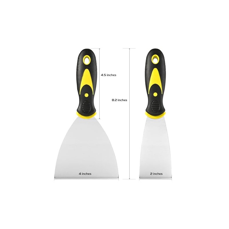 Putty Knife Scraper Set, 2" 4" Spackle Knife 2Pack, Stainless
