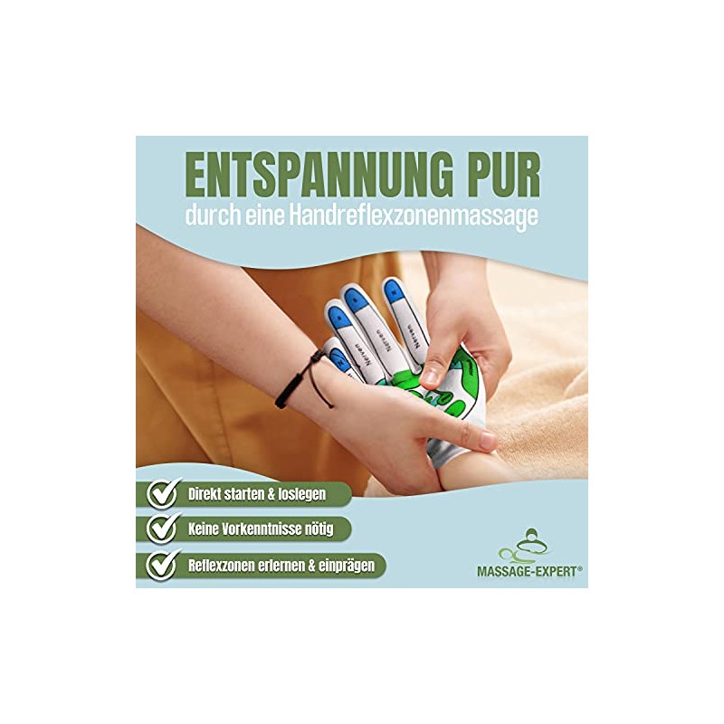 Hand Reflex Zone Gloves for Hand Reflexology Massage German Lettering