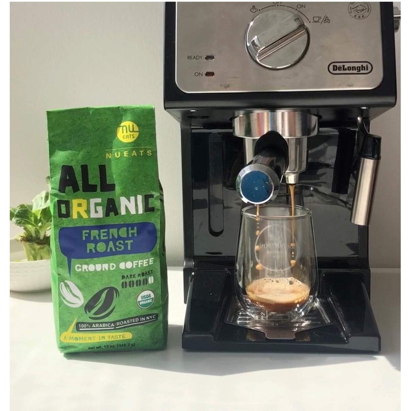 All organic ground coffee, Roasted in NYC, 100% Arabica, Dark