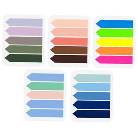 VILLFUL 5packs Pet Fluorescent Index Stickers Cute Stationary for Memo Pad Sticky Tabs for Notebooks Book Annotation Supplies