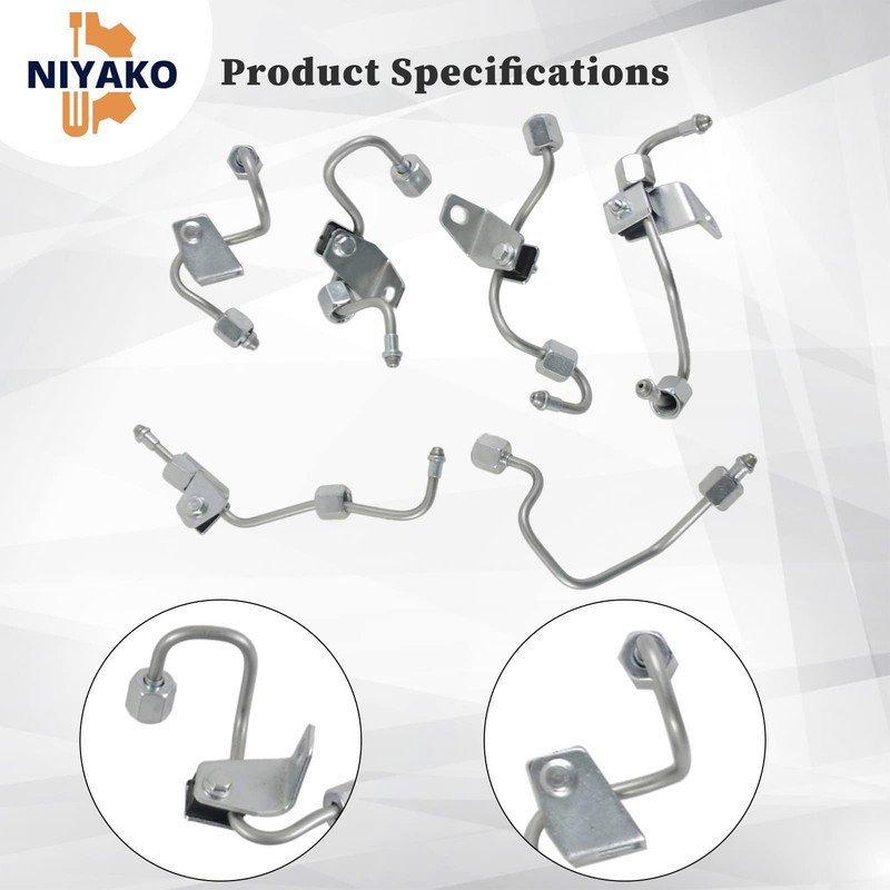 Niyako 6pcs Fuel Injector Supply Lines Replacement# 5086872AB 5086871AA 5086873AB