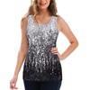 MANER Women's Sequin Tops Sleeveless Glitter Gradient Tank Club Party