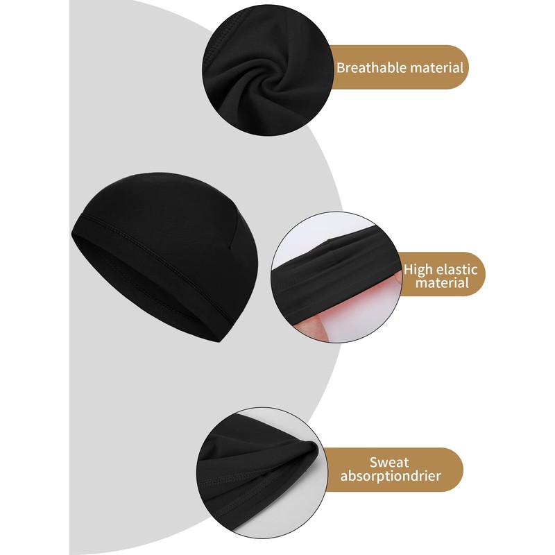 Boao 6 Piezas Gorros de Calavera Forro de Casco Absorbente