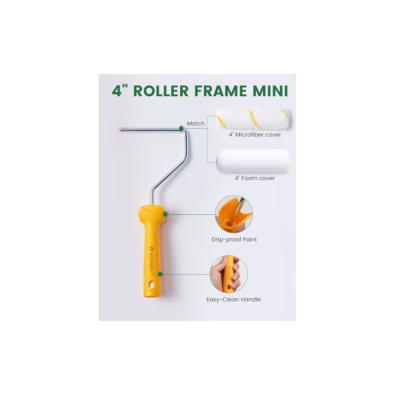 VOOMEY Paint Roller 4 inch with Small Foam Roller Paint,13-Piece