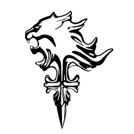 Griever Symbol 5.5" Tall Final Fantasy FFX Logo Die Cut Decal - Black Color