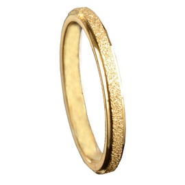 OAKKY Damen 2MM Schrubben Hochzeit Band Ringe Edelstahl Gold Größe 52 (16.6)