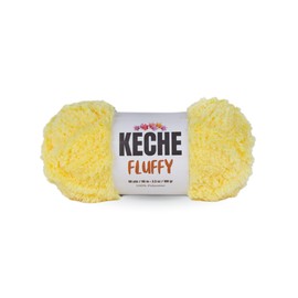 KECHE Fluffy Bulky Yarn – Super Soft Chunky Fuzzy Blanket Weight # 5 Yarn for Knitting Crocheting Crafting 3.5 oz (100 gr) 98 Yds (90 m) - Dark Yellow
