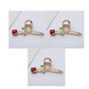 3Pcs Red Elegant Rose Metal Hair Claw Clips, Shark Clips