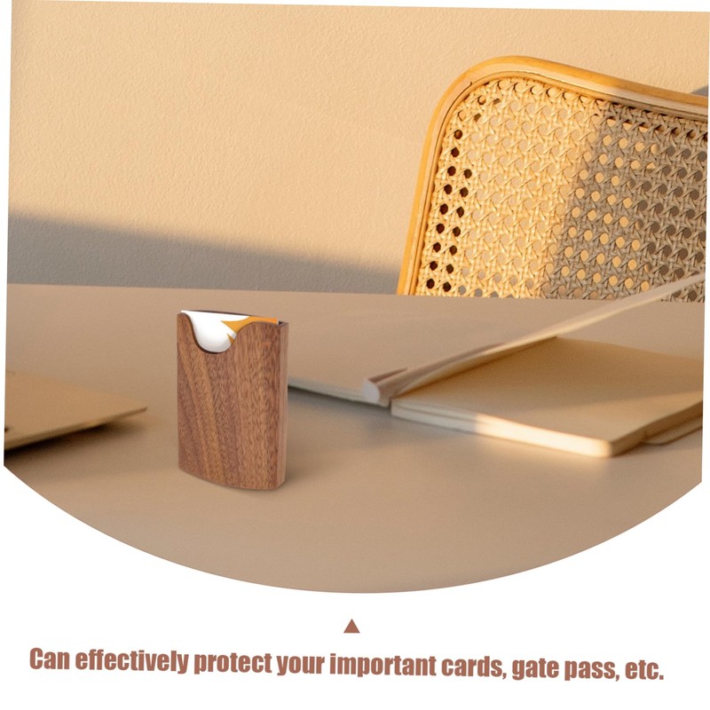 Operitacx International Travel Must Haves Wooden Card Box Business Card