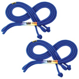 Just Jump It 16' Foot Jump Rope 2 Pack - Long Jump Ropes for Double Dutch - Outdoor Jump Ropes for Kids and Adults to Play Family Games & Exercise - Blue