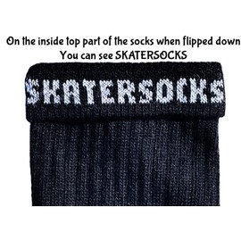 SKATERSOCKS 22" Knee high Black tube socks with Hot Pink stripes style 1