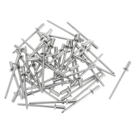 A ABSOPRO Countersunk Head Closed Sealing Rivets 3mm Grip Diameter 6mm Grip Length 6mm Flange Diameter Stainless Steel Silver Tone 50 Pcs