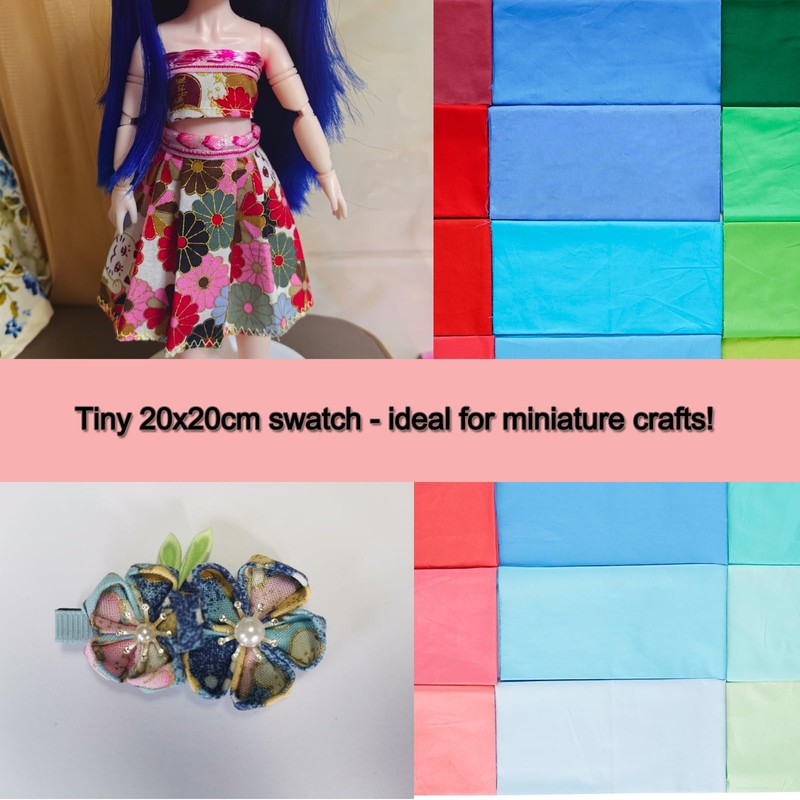 21Pcs Square Twill Cotton Fabric Solid Color Cotton Fabric for