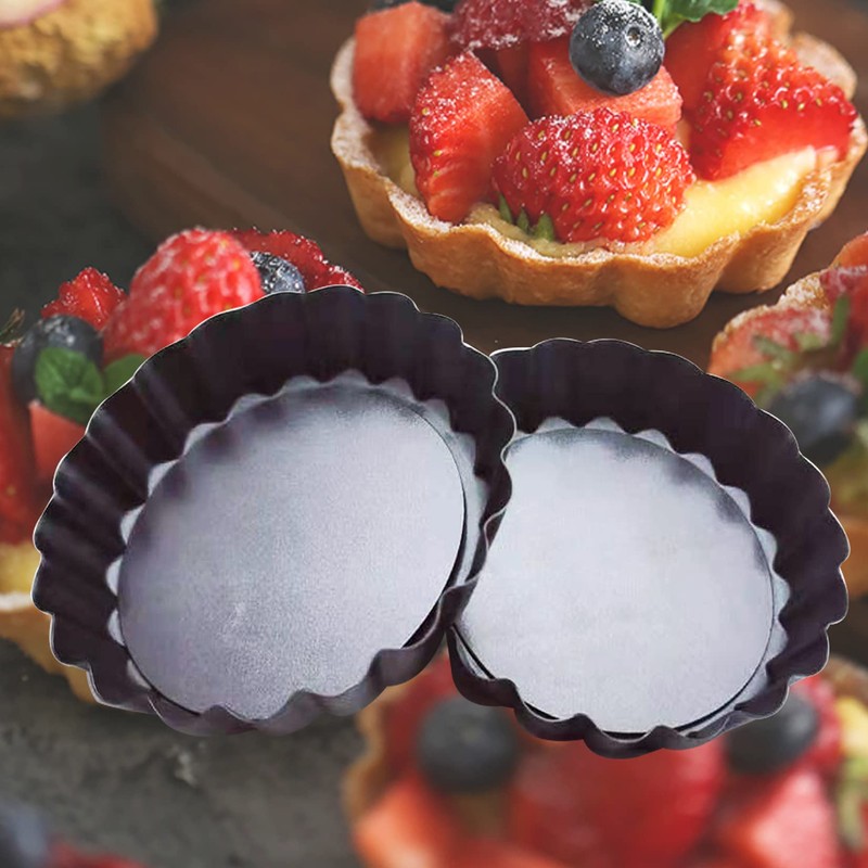 6 Pack Mini Tart Pans, Commercial Grade Non Stick Removable