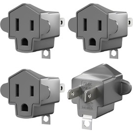 Adaptador de salida de 2 clavijas a 3 clavijas, adaptador de 3 a 2 clavijas, material PBT ignífugo (444 °F), adaptador de enchufe de pared resistente para hogares antiguos, viajes a Japón y uso